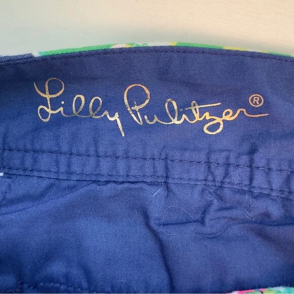 Lilly Pulitzer The Callahan Short 100% Cotton Floral Button Zipper Zip Colorful - Picture 7 of 11